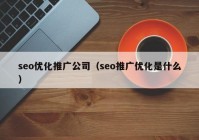 seo优化推广公司（seo推广优化是什么）