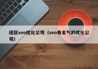 经区seo优化公司（seo有名气的优化公司）